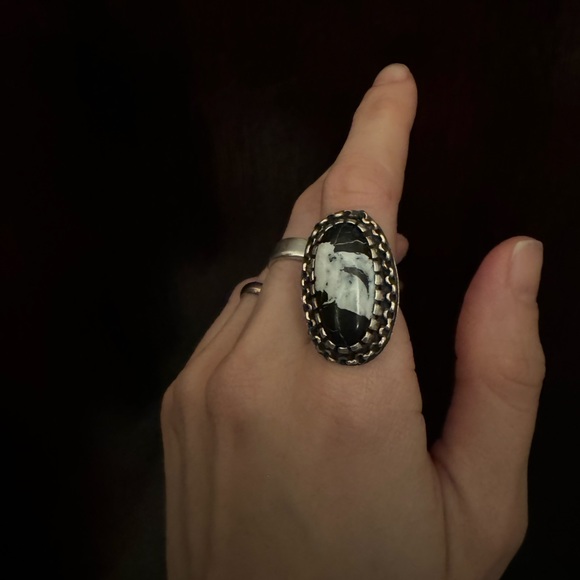 Sterling silver buffalo bolt jewelry buffalo turquoise size 6 ring - Picture 3 of 3